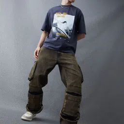 VOLTEDGE Men Relaxed Fit Slash Knee Light Fade Jeans image 2