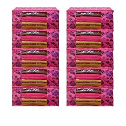 AMAK INC Pink Fabric Multi-Utility Wardrobe Organisers-picture-24