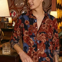 Campus Sutra Men Comfort Fit Spread Collar Floral Printed Casual Shirt-image-58