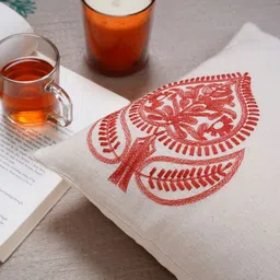 Ratan Cart Red & White Ethnic Motifs Pure Cotton Rectangle Cushion Covers image 4