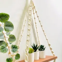 Aain White Wooden & Fabric Floral Wall Decor-image-51
