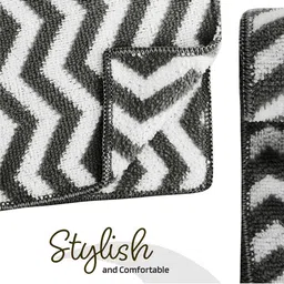 Kuber Industries 12-Pcs Grey & White Printed Pure Cotton 250 GSM Face Towels image 3