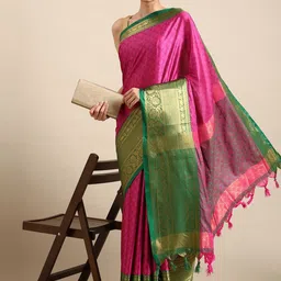 LeeliPeeri Designer Woven Design Zari Saree-image-36