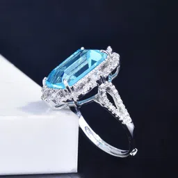 Designs & You Silver-Plated Cubic Zirconia Studded Finger Ring image 2