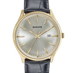 Sonata Men Dial & Leather Straps Analogue Watch 77166YL01-picture-10