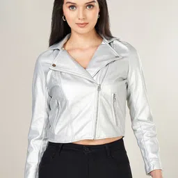 SF JEANS by Pantaloons Women Crop Biker Jacket-image-20