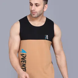 SLOWLORIS Pack Of 2 Printed Sleeveless Gym Vests SL26 COMBO (LOUD WHITE) (ADV BLKRST) image 2