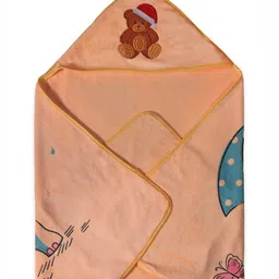 Myntra Elegant Homes Peach-Coloured & Blue 1 Printed Cotton 420 GSM Bath Towel image 2