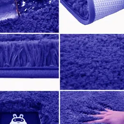 CROWN MATTINGS Blue 1400 GSM Microfibre Bath Rugs image 3