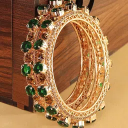 LAVAZZA Set Of 2 Amercian Diamond Studded Kada Bangles-picture-25