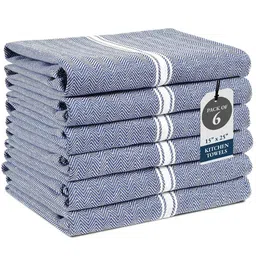 LANE LINEN Unisex 6 Pcs Striped Pure-Cotton Kitchen Towels-picture-13