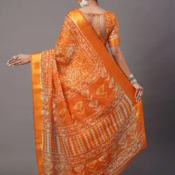 KALINI Batik Printed Ikat Designer Saree image 2