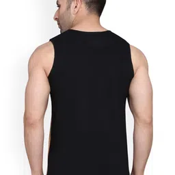 SLOWLORIS Pack Of 2 Printed Combed Cotton Gym Vests VSL26 CMB(CHS BLACKGREY)(LOOK NAVY) image 4