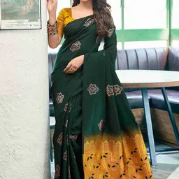 Anjaneya Sarees Woven Design Zari Silk Blend Banarasi Saree-picture-15