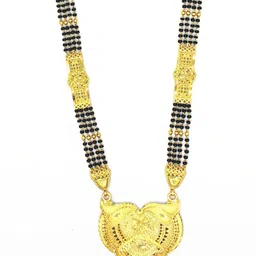 NINAMAAYRA Gold-Plated Brass Artificial Stones & Beads Mangalsutra-picture-32