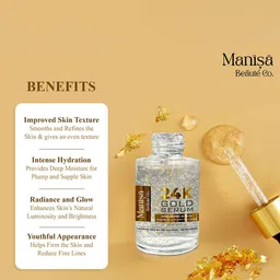 Manisa Beaute Co. 24K Gold Serum With 2% Hyaluronic Acid & Plant Collagen - 30 ml image 4