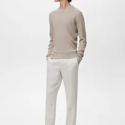 MANGO MAN Round Neck Ribbed Pullover Sweaters image 3