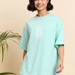 Mast & Harbour Women Printed Drop-Shoulder Sleeves T-shirt-picture-16