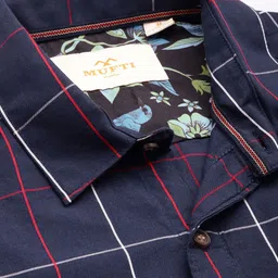 Mufti Slim Fit Checked Pure Cotton Casual Shirt image 4