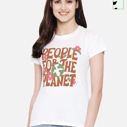 Dreambe Women Pack Of 2 Typography Printed Round Neck Cotton T-shirts-picture-10