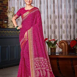 LAKHANI COTTONS Ethnic Motifs Zari Pure Cotton Bagru Saree-picture-37
