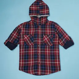 Ridokidz Boys Tartan Checks Opaque Checked Casual Shirt image 4