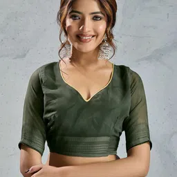 Mitera Floral Printed Pure Georgette Saree With Unstitched Printed Blouse image 4