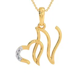 CANDERE A KALYAN JEWELLERS COMPANY Women 14 KT Gold N Initial Love Pendant Diamond -1.66 g-image-67