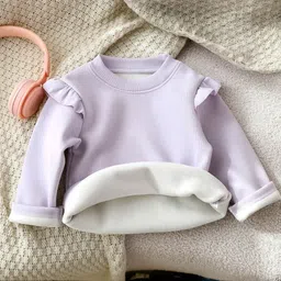 Xsole Girls Solid Round Neck Long Sleeves Pullover-image-78