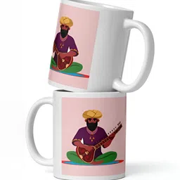 Mr UVD White & Purple Printed Ceramic Glossy Mugs Set of Cups and Mugs image 2