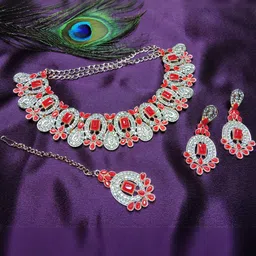 VATSALYA creation Alloy Red Jewellery Set-picture-41