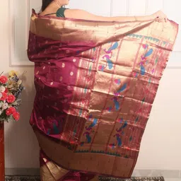 Royal Rajgharana Saree Ethnic Motifs Zari Paithani Sarees image 5