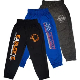 Surfbae Kids Pack Of 3 Printed Cotton Dri-Fit Mid-Rise Joggers-picture-55
