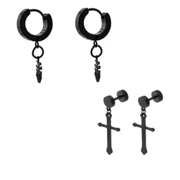shobhram Unisex Black Earrings-image-9