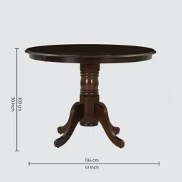 royaloak Penang 4 Seater Dining Set in Dark Brown & White Colour image 2