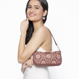 ZOUK Printed Structured Baguette Bag-picture-12