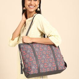 Anouk Ethnic Motifs Printed Oversized Structured Tote Bag-picture-19