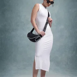 The Roadster Life Co. Ribbed Side Slits Midi Bodycon Dress-picture-41