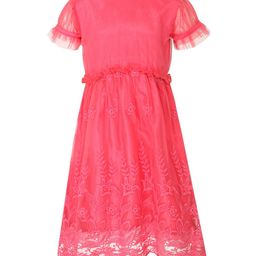 StyleStone Girls Pink Solid Fit and Flare Dress-picture-42