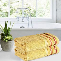 BIANCA Unisex Yellow Set of 2 Solid 450 GSM Bath Towels-picture-35