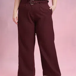 DressBerry Curve Women Plus Size Straight Fit Pleated Trousers-picture-22