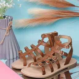 LOUIS STITCH Women Round Toe Buckle Gladiators Flats-picture-17