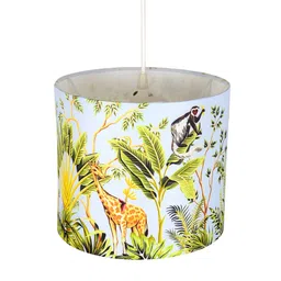 Homesake Green & White Printed Cylinder Shaped Contemporary Ceiling Lamp image 5