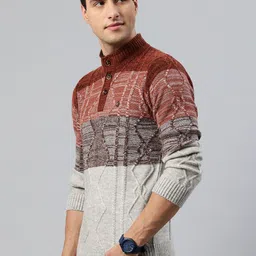 Pierre Carlo Men Colourblocked Pullover image 3
