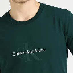 Calvin Klein Jeans Men Typography Printed Round Neck Cotton Slim Fit T-shirt image 4