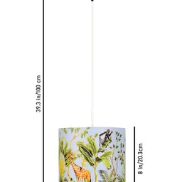 Homesake Green & White Printed Cylinder Shaped Contemporary Ceiling Lamp image 3