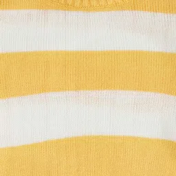 Pantaloons Baby Kids Yellow & White Striped Full Sleeves Sweater image 3
