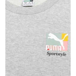 Puma Kids Light Grey Textured Full Sleeves Sweatshirt image 3