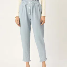 ZASTRAA Blue Solid Trousers-picture-32
