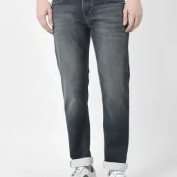Crimsoune Club Blue Heavily Washed Slim Fit Jeans-picture-30